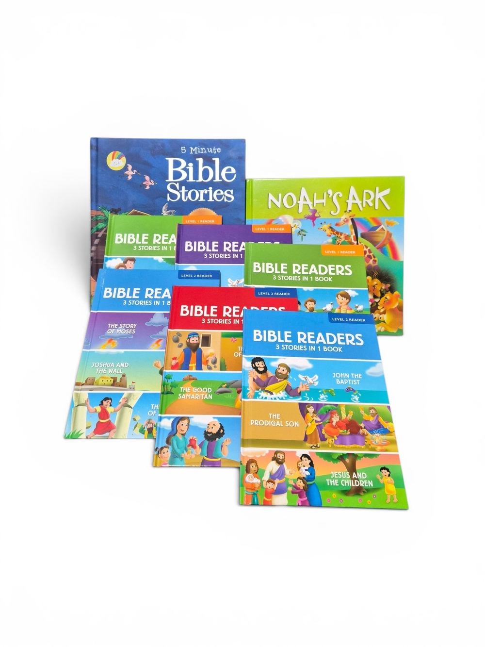 Children's Bible Readers Set - Colorful Religious Story Books